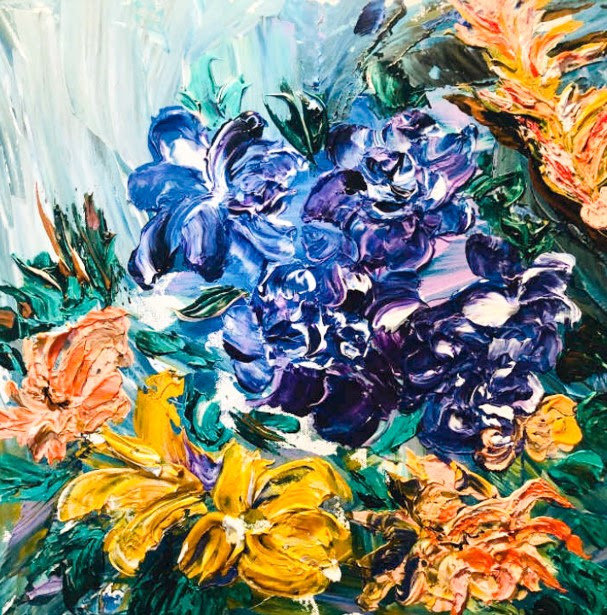 An exhibition of floral paintings and photographs by Rena Hottinger will be on display throughout the month of May.